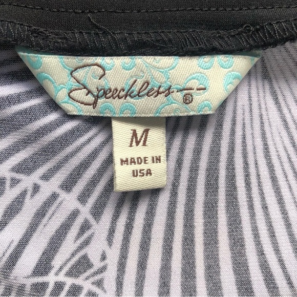 Speechless Made in USA Black & White V Neck Floral Dress with Tieback Size M - Picture 8 of 9